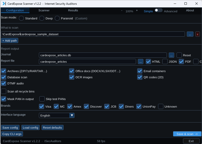 CardExpose Advanced Search Configuration
