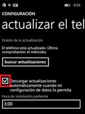 Actualizaciones automáticas Windows Phone