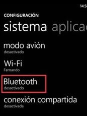 Deshabilitar Bluetooth Windows Phone